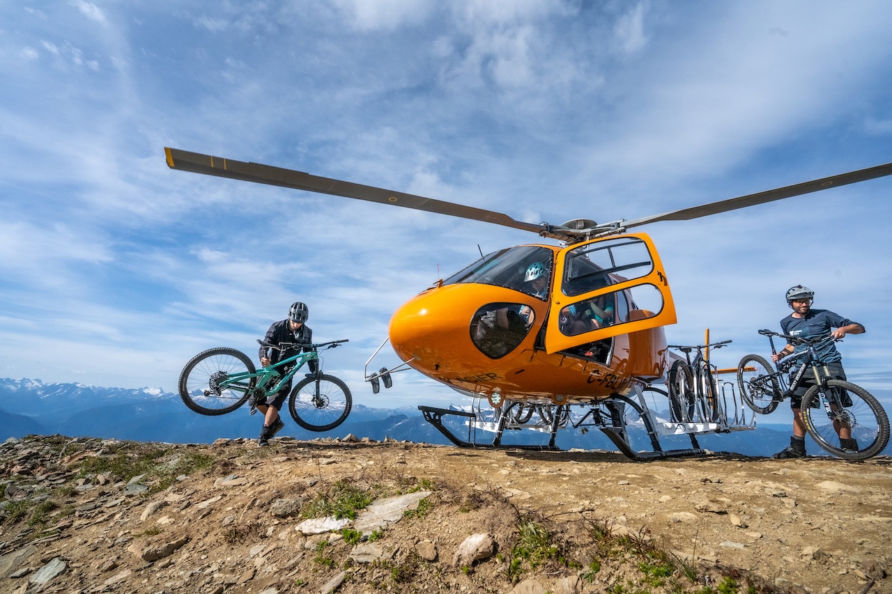 Heli biking in revelstoke