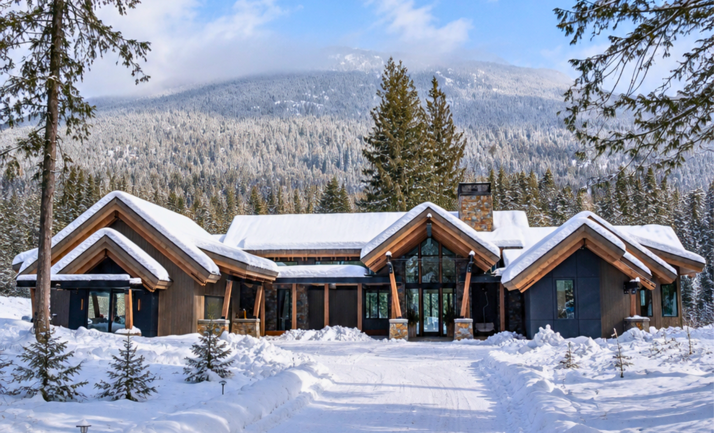 Mountain Lake Chalet Winter